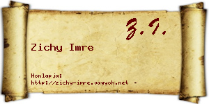 Zichy Imre névjegykártya